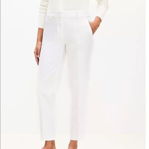 LOFT Slim Cropped White Pants